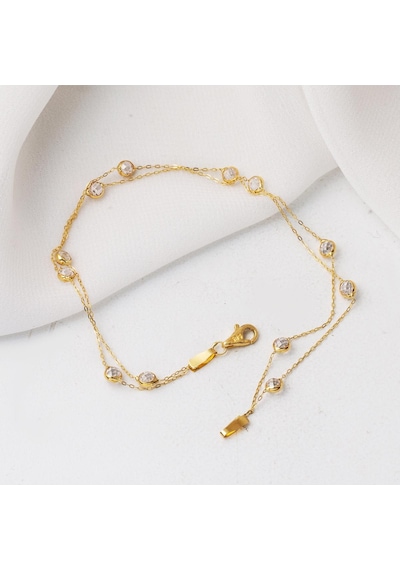 Bilezikci 14 Ayar Altın 2 Sıra Zincirli Bileklik BLEGY14K28217 Sarı Altın
