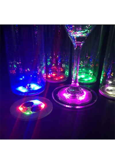 Işıklı Yapışkanlı Bardak Altı Aparatı Ledli 3 Fonksiyonlu 6 Cm Çap Çr