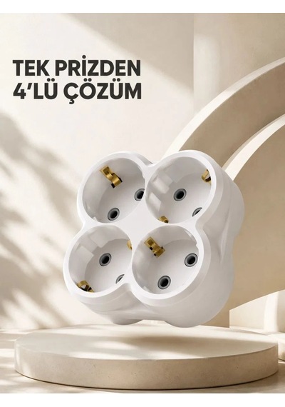 Kompakt 4 Lü Priz Adaptörü Ev Ofis İçin Kablosuz Priz Çoğaltma Atı Diğer