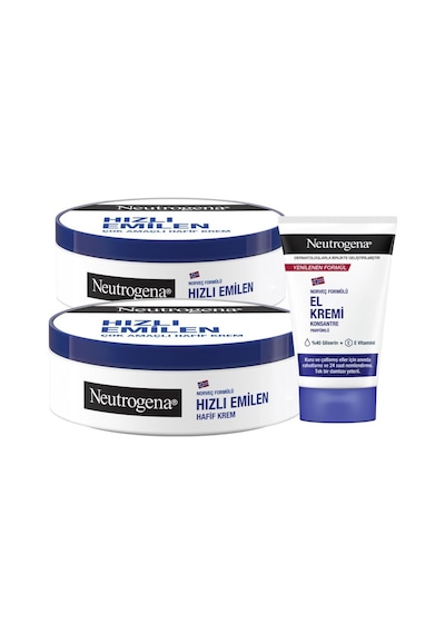 Neutrogena Hızlı Emilen Bakım Kremi X2 Adet + El Kremi Parfümlü 50 Ml