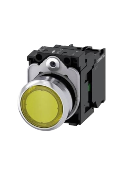 Siemens 3sb6166-0db30-1ba0 - 22mm Led'li Buton Metal Sarı 230v Ac