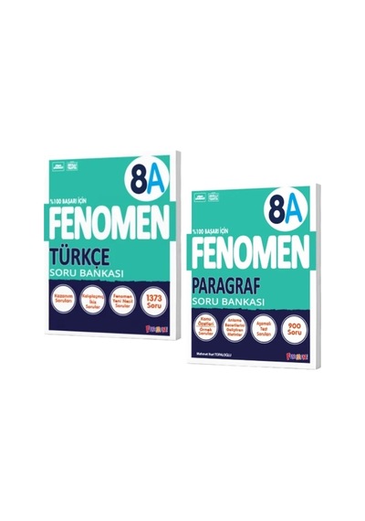 Fenomen Yayıncılık 8. Sınıf Türkçe A Soru Bankası + Paragraf A Soru Bankası 2 Kitap