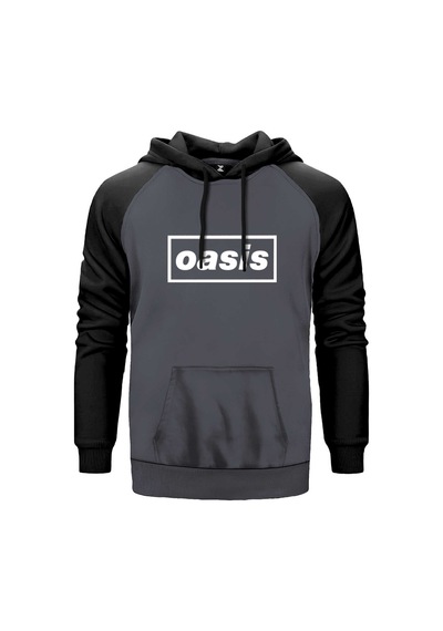Oasis Text Kırmızı Renk Reglan Kol Sweatshirt