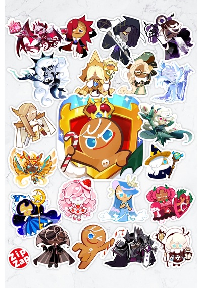 Cookie Run Kingdom Kuki Oyun Telefon Laptop Bullet Journal Yapışkanlı Folyo Sticker Paketi 21 Adet Çok Renkli
