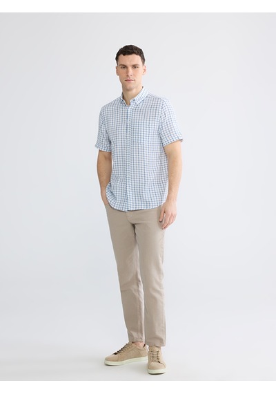 Lcwaıkıkı Classic Beyaz Regular Fit Ekose Erkek Gömlek