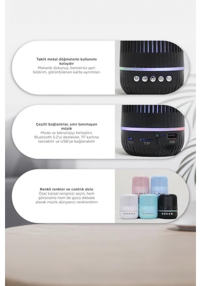 Torima GTS-2150 Taşınabilir RGB Işıklı Bluetooth Hoparlör
