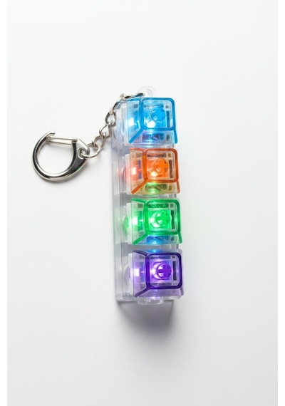 Busstier Işıklı Klavye Gerginlik Giderici Anahtarlık, Mekanik Tuşlu Click Sesli Rgb Led Işıklı Mini Klavye Anaht