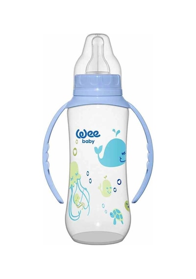 Wee Baby 745 Kulplu PP Biberon 270 ML - Mavi