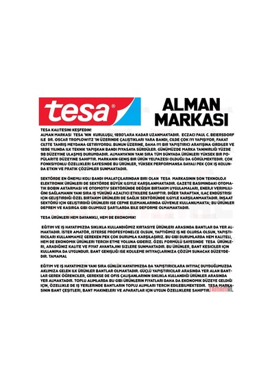 Tesa alman Markası Çift Taraflı Güçlü Köpük Bant 5mt X38 MM 5574