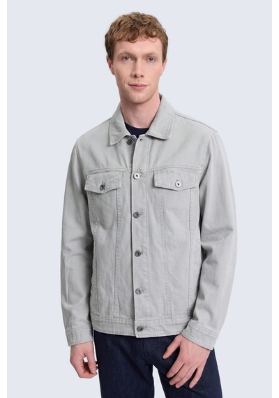 Hatemoğlu Taş Slim Fit Bebe Yaka Kot Ceket