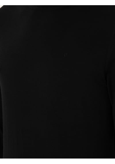 Cacharel Siyah Slim Fit Yün Karışımlı Bisiklet Yaka Basic Triko Kazak