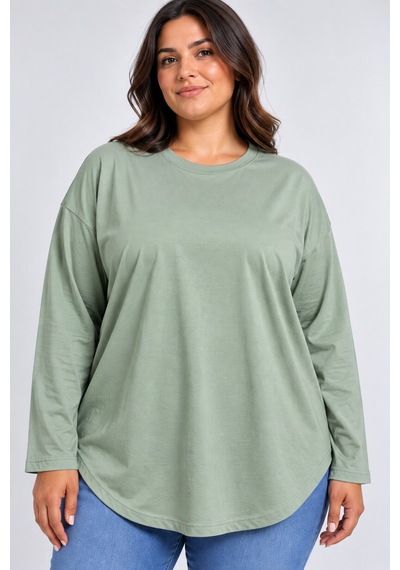 Superlife Süperlife Kadın Büyük Beden Bisiklet Yaka Süprem İnce Uzun Kollu Oval Etek Uçlu Tunik Tişört Spr26btk992 Mınt Green Superlife Süperlife Kadın Büyük Beden Bisiklet Yaka Süprem İnce Uzun Kollu Oval Etek Uçlu Tunik Tişört Spr26btk992 Mınt Green