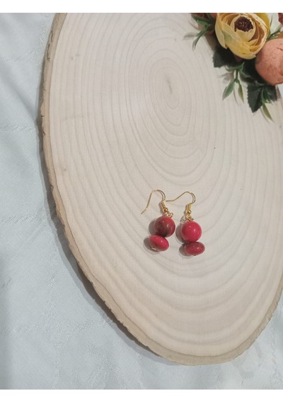 Modern Kırmızı Küpe Kırmızı
