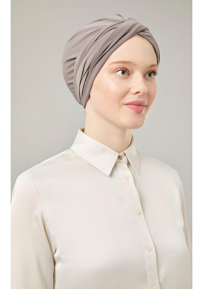Melodi Scarf Kadın Tesettür Dolama Bone Vizon Vizon