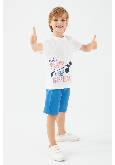 Rolypoly Summer Krem Erkek Çocuk Bermuda Takım Krem