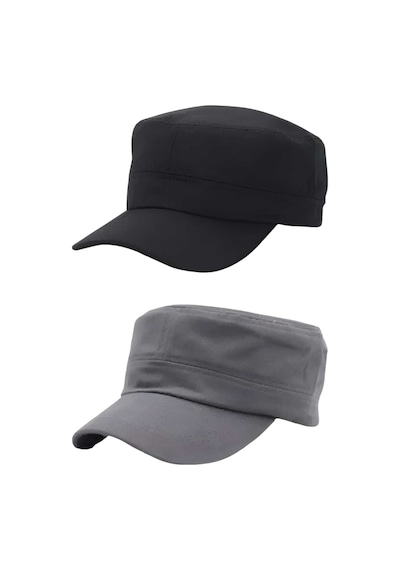 Uniquetrenders Unisex Pamuklu Castro Şapka 2 Adet Siyah Gri Siyah - Gri
