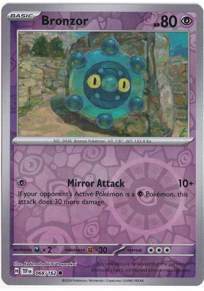 Bronzor Reverse Holo 068/162 - Temporal Forces - Pokemon Kartı Mint