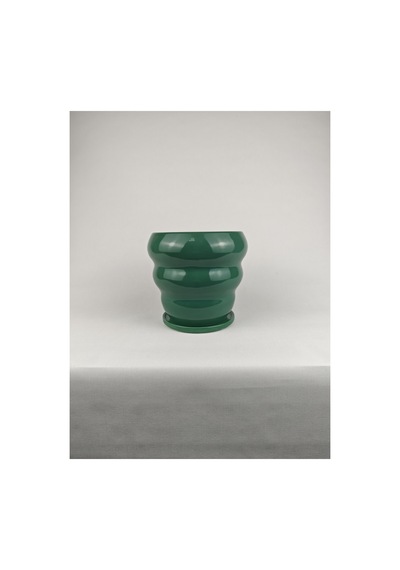 Bubble Seramik Saksı Parlak Yeşil Jade Green Tabaklı Çap:18cm Yük:16cm