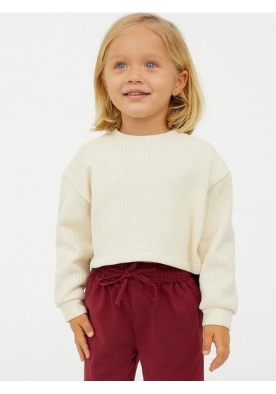 Zekids Kız Çocuk Beli Lastikli Mürdüm Yumuşak Kumaş Pantolon-16151 Bordo