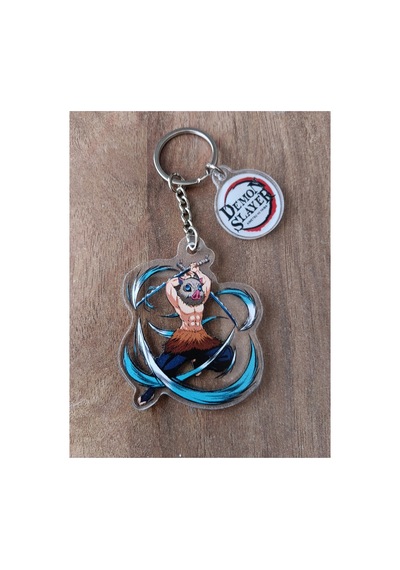 Owl Bag Demon Slayer: Kimetsu No Yaiba Anime Serisi Inosuke Desenli Acrylic Anahtarlık Çanta Süsü Çok Renkli