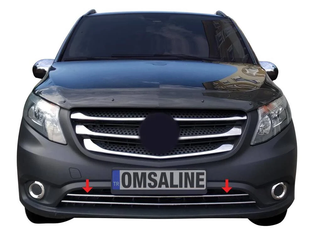 Mercedes Vito W447 Ön Tampon Çıtası - Krom 2 Parça 2014-2024 Arası