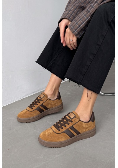 V.S.H Velvet Rota Kadın Camel-siyah Sneaker Spor Ayakkabı - Kadın Günlük Ayakkabı-2524
