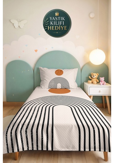 Geometrik Bohem Bej Genç Odası Tek Kişilik Pike Takımı-siyah Çizgili 160x220cm Kapitone Yatak Örtüsü Kremamsı Sazlık Masalı Geometrik Bohem Bej Genç Odası Tek Kişilik Pike Takımı-siyah Çizgili 160x220cm Kapitone Yatak Örtüsü Kremamsı Sazlık Masalı
