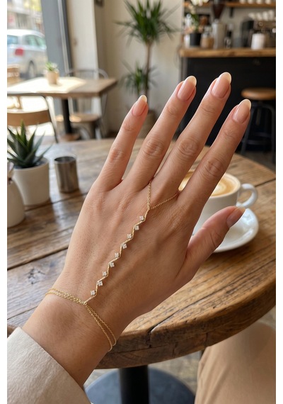 Gold Renk Sarmaşık Model Zirkon Taşlı Şahmeran Çok Renkli