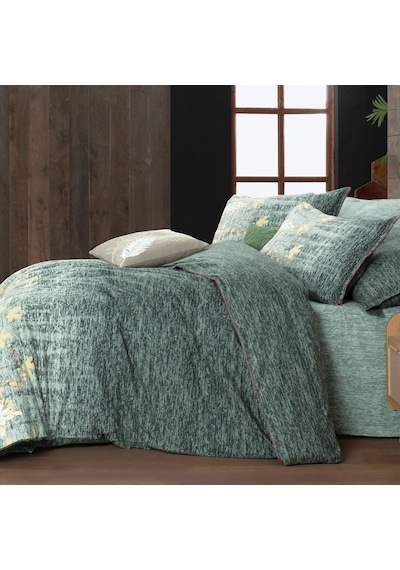 Birdie King Size Battal Boy %100 Pamuk Flanel Pazen Nevresim Takımı Yeşil Yeşil