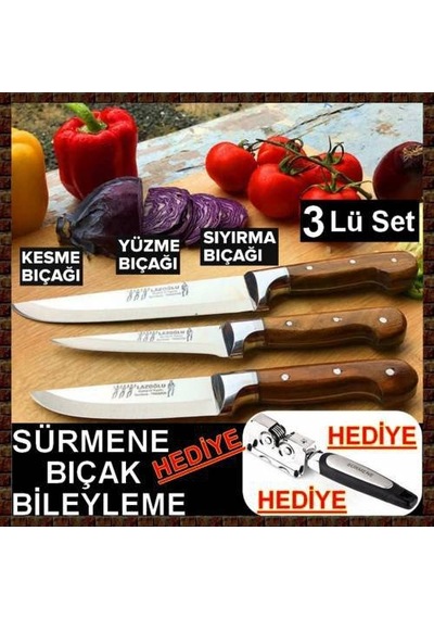 Lazoğlu Sürmene 4'Lü Kurban Bıçak Set El Yapımı Kesme.Yüzme.Sıyır