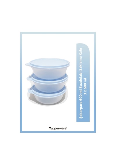 Saklama Kabı 630 Ml 3 Lü Set Şeffaf Açık Mavi