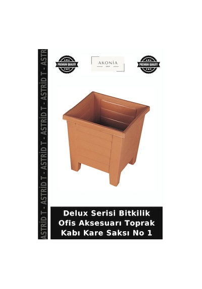 Delux Serisi Bitkilik Ofis Aksesuarı Toprak Kabı Kare Saksı No 1