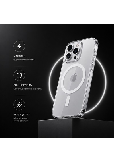 Teknoway Apple, Uyumlu iPhone 16 Plus Magshield Kılıf Şeffaf