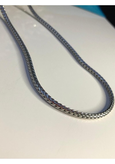 Vog Unisex 2.5mm 60 Cm Çelik Tilki Kuyruğu Beyaz Renk Sevgiliye Eşe Babaya Hediye Kolye Beyaz