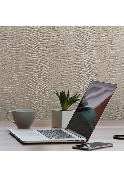 Tink 3d Kendinden Yapışkanlı Duvar Kağıdı Yeni Nesil Akustik Keçe Panel Desenli 52x98 Cm Ekru, 10 Adet 5 M²