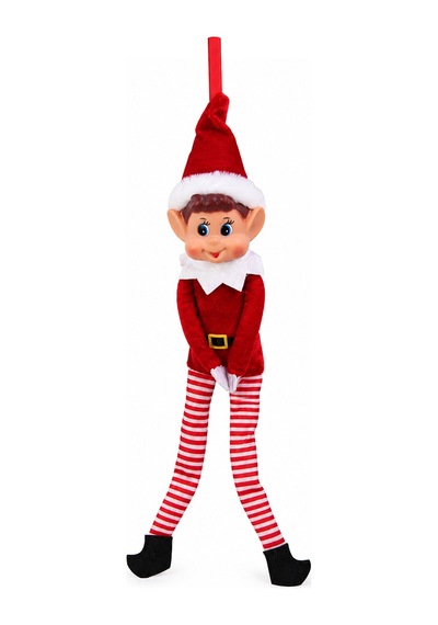 Yılbaşı Figürü Elf Çocuk Kırmızı 45 Cm