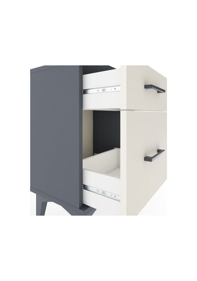 Arges Komodin 2 Çekmeceli 44x30x64 Antrasit-aytaşı Antrasit