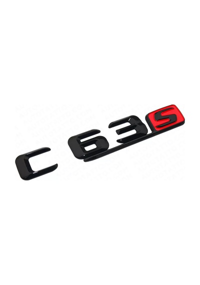 Mercedes C63s Piano Black Kırmızı Bagaj Yazısı Arması Logosu 3m 3d Abs