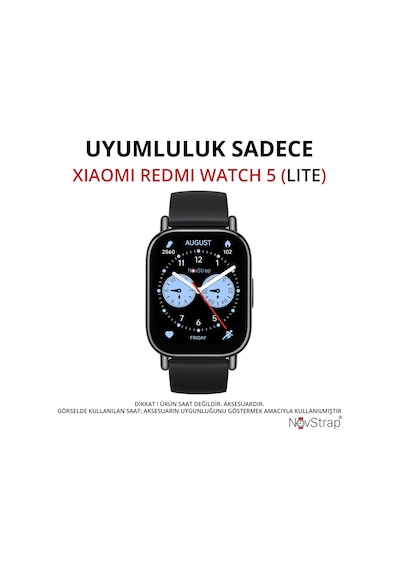Novstrap Xiaomi Redmi Watch 5 Lite İle Uyumlu Ekran Koruyucu 9h Temperli Cam Kolay Uygulama Aparatlı
