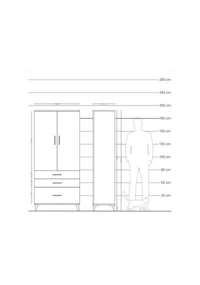Hyperion Dolap 4 Raflı 3 Çekmeceli 2 Kapaklı 88x44x195 Çam-ay... Çam