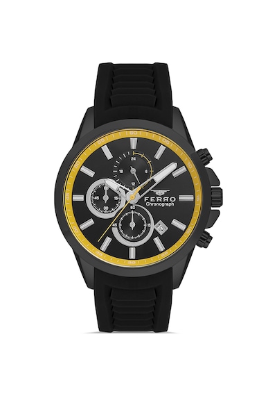 Ferro Fm31359d-gzn Quartz Silikon Kordon Siyah 45 Mm Erkek Kol Saati
