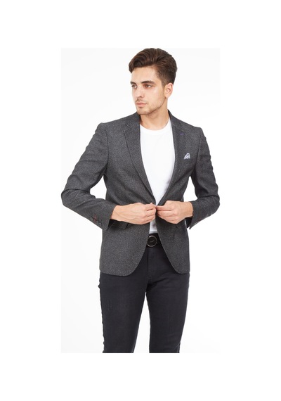 Sposo 5132 Dar Kalıp Yarım Astarlı Siyah Erkek Blazer Ceket Siyah