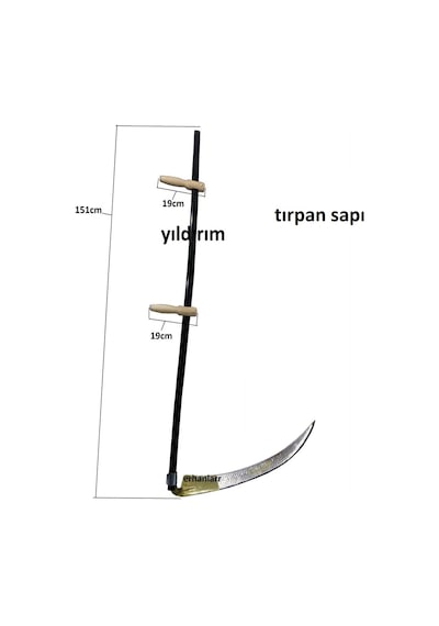 Tırpan Sapı Metal Ahşap Kulp Takım 1.kalite Orak