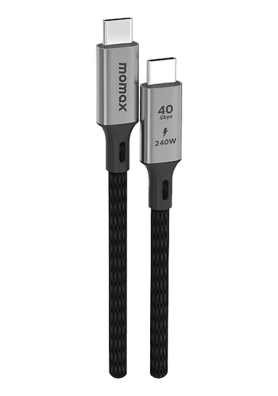 Momax DC39D Elite 240w Usb-C  Usb4 40Gbps 1M Kablo Siyah