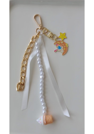 Wisheratelier Ay Yıldız Ve Dondurma Detaylı Canta Charm-anahtarlık Çok Renkli