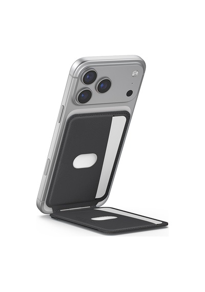 Skinarma Axis Serisi Foldable Stand Özellikli Deri Tasarımlı Kartlık Gri Gri