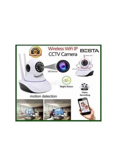 1080p 2mp 360 Derece Full Hd Kablosuz Ip Gece Görüşlü Wifi Güvenlik Kamerası 32 Gb Sd Kart Dahil