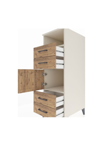 Kronos Dolap 2 Raflı 4 Çekmeceli Tek Kapaklı 44x59x134 Aytaşı-çam Aytası