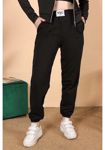 Urfakent Rahatlığın Şıklığı Tarz Siyah Paçası Lastikli Eşofman Altı