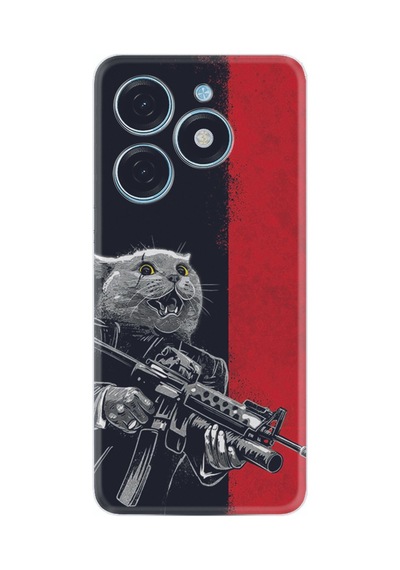 Tecno Spark 20 Spark 20c Kılıf Silikon Desen Özel Seri Çılgın Kedi 1674